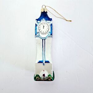 Disney 1999 Cinderella Castle Clock Tower Blown Glass Christmas Tree Ornament